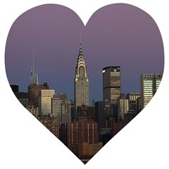 Skyline City Manhattan New York Wooden Puzzle Heart by Ket1n9