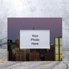 Skyline City Manhattan New York White Tabletop Photo Frame 4 x6  by Ket1n9