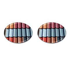 Shingle Roof Shingles Roofing Tile Cufflinks (oval) by Ket1n9