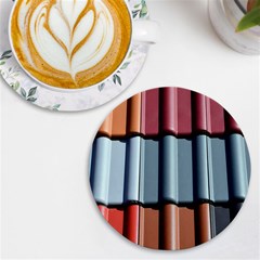 Shingle Roof Shingles Roofing Tile Uv Print Round Tile Coaster by Ket1n9