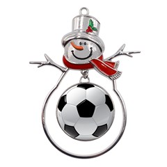 Soccer Ball Metal Snowman Ornament