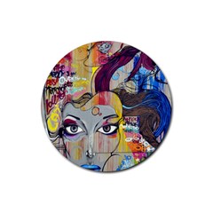 Graffiti Mural Street Art Painting Rubber Coaster (round) by Ket1n9