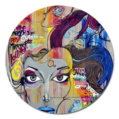 Graffiti Mural Street Art Painting Magnet 5  (round) by Ket1n9