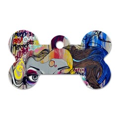 Graffiti Mural Street Art Painting Dog Tag Bone (two Sides) by Ket1n9