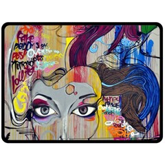 Graffiti Mural Street Art Painting Fleece Blanket (large) by Ket1n9