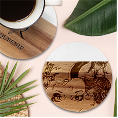 Graffiti Mural Street Art Painting Marble Wood Coaster (round) by Ket1n9