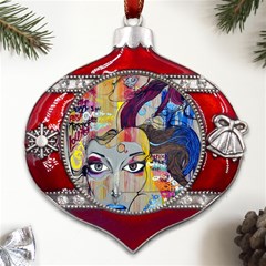 Graffiti Mural Street Art Painting Metal Snowflake And Bell Red Ornament by Ket1n9