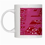 Pink Circuit Pattern White Mug Left