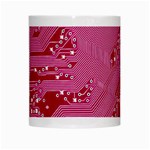 Pink Circuit Pattern White Mug Center