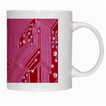 Pink Circuit Pattern White Mug Right