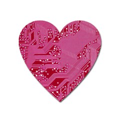 Pink Circuit Pattern Heart Magnet