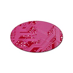 Pink Circuit Pattern Sticker Oval (100 Pack) by Ket1n9