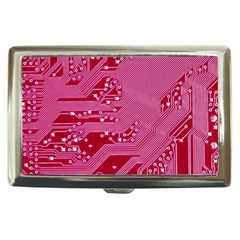 Pink Circuit Pattern Cigarette Money Case by Ket1n9