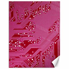 Pink Circuit Pattern Canvas 12  X 16  by Ket1n9