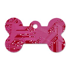 Pink Circuit Pattern Dog Tag Bone (one Side) by Ket1n9