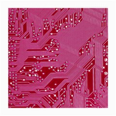 Pink Circuit Pattern Medium Glasses Cloth (2 Sides) by Ket1n9