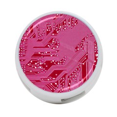 Pink Circuit Pattern 4-port Usb Hub (one Side) by Ket1n9