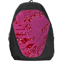 Pink Circuit Pattern Backpack Bag by Ket1n9