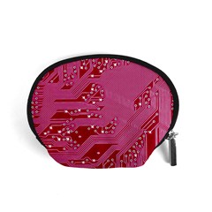 Pink Circuit Pattern Accessory Pouch (small) by Ket1n9