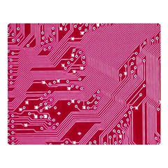 Pink Circuit Pattern Two Sides Premium Plush Fleece Blanket (large) by Ket1n9