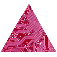 Pink Circuit Pattern Wooden Puzzle Triangle by Ket1n9