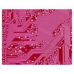 Pink Circuit Pattern Premium Plush Fleece Blanket (medium) by Ket1n9