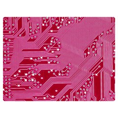 Pink Circuit Pattern Two Sides Premium Plush Fleece Blanket (extra Small) by Ket1n9