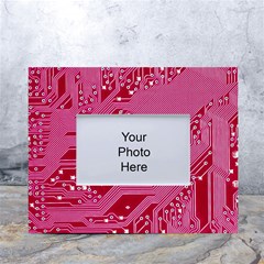 Pink Circuit Pattern White Tabletop Photo Frame 4 x6  by Ket1n9