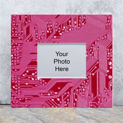 Pink Circuit Pattern White Wall Photo Frame 5  X 7 