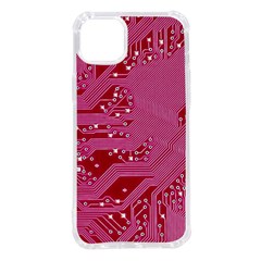 Pink Circuit Pattern Iphone 14 Plus Tpu Uv Print Case by Ket1n9