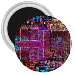 Technology Circuit Board Layout Pattern 3  Magnets by Ket1n9