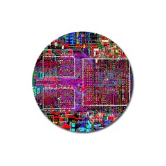 Technology Circuit Board Layout Pattern Magnet 3  (round) by Ket1n9