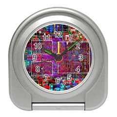 Technology Circuit Board Layout Pattern Travel Alarm Clock by Ket1n9