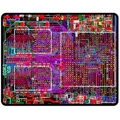 Technology Circuit Board Layout Pattern Two Sides Fleece Blanket (medium) by Ket1n9