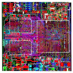 Technology Circuit Board Layout Pattern Wooden Puzzle Square