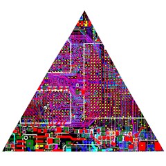 Technology Circuit Board Layout Pattern Wooden Puzzle Triangle by Ket1n9