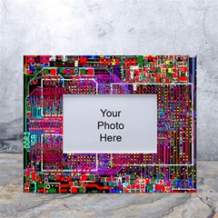 Technology Circuit Board Layout Pattern White Tabletop Photo Frame 4 x6  by Ket1n9