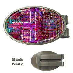 Technology Circuit Board Layout Pattern Money Clips (oval)  by Ket1n9