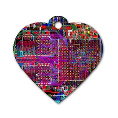 Technology Circuit Board Layout Pattern Dog Tag Heart (two Sides) by Ket1n9