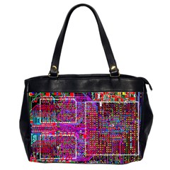 Technology Circuit Board Layout Pattern Oversize Office Handbag (2 Sides) by Ket1n9