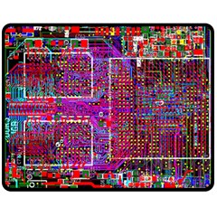 Technology Circuit Board Layout Pattern Fleece Blanket (medium) by Ket1n9