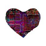 Technology Circuit Board Layout Pattern Standard 16  Premium Flano Heart Shape Cushions Front