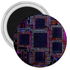 Cad Technology Circuit Board Layout Pattern 3  Magnets by Ket1n9