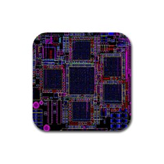 Cad Technology Circuit Board Layout Pattern Rubber Square Coaster (4 Pack)