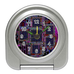 Cad Technology Circuit Board Layout Pattern Travel Alarm Clock by Ket1n9