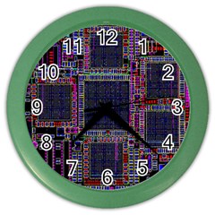 Cad Technology Circuit Board Layout Pattern Color Wall Clock by Ket1n9