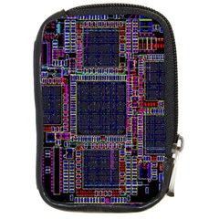 Cad Technology Circuit Board Layout Pattern Compact Camera Leather Case by Ket1n9