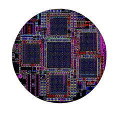 Cad Technology Circuit Board Layout Pattern Mini Round Pill Box by Ket1n9