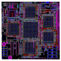 Cad Technology Circuit Board Layout Pattern Wooden Puzzle Square by Ket1n9