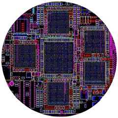 Cad Technology Circuit Board Layout Pattern Wooden Puzzle Round by Ket1n9